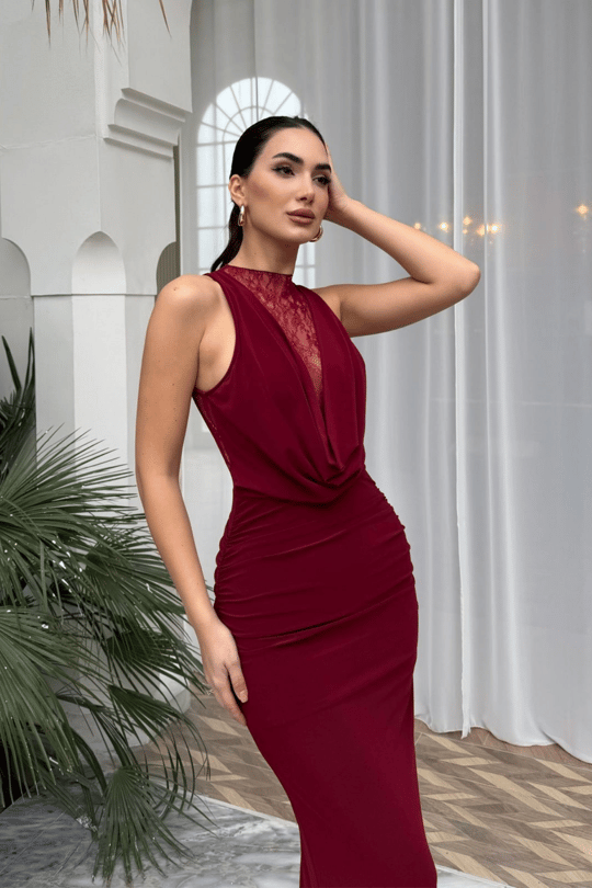 Havena Göğüs Dantel Detay Abiye 4108