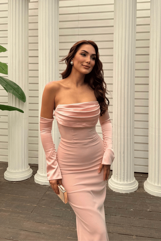 Helen Kol Detay Tasarım Abiye 45616 PUDRA