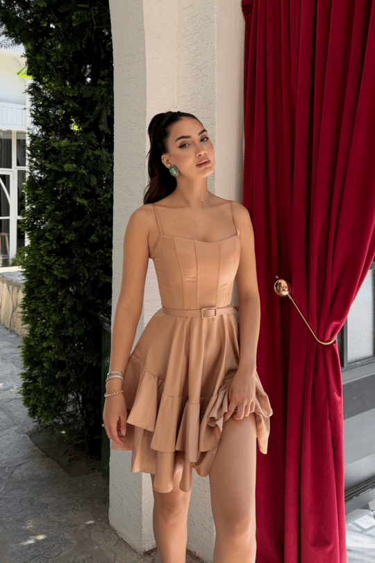 İlgi Kemer Detay Mini Askılı Elbise 2004