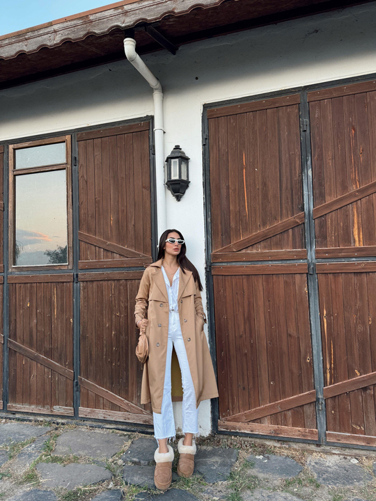 Lola Oversize Kol Detaylı Trençkot 1211 VİZON