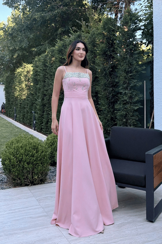 Nayla İp Askılı Taşlı Abiye 306