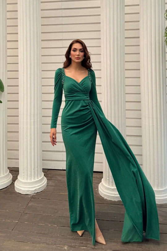 Shena Simli Kol Detay Abiye 583039 ZÜMRÜT YEŞİLİ
