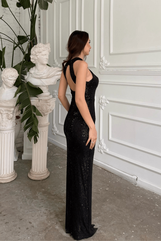 Stella Payetli Çapraz Yaka Abiye 1074