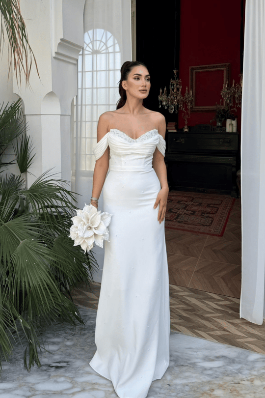 Talya Kayık Yaka İncili Abiye 1061