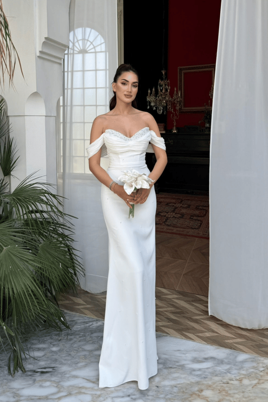 Talya Kayık Yaka İncili Abiye 1061