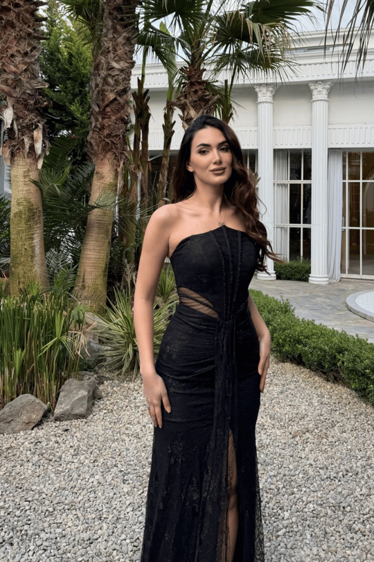 Valeria Güpürlü Transparan Abiye 1181