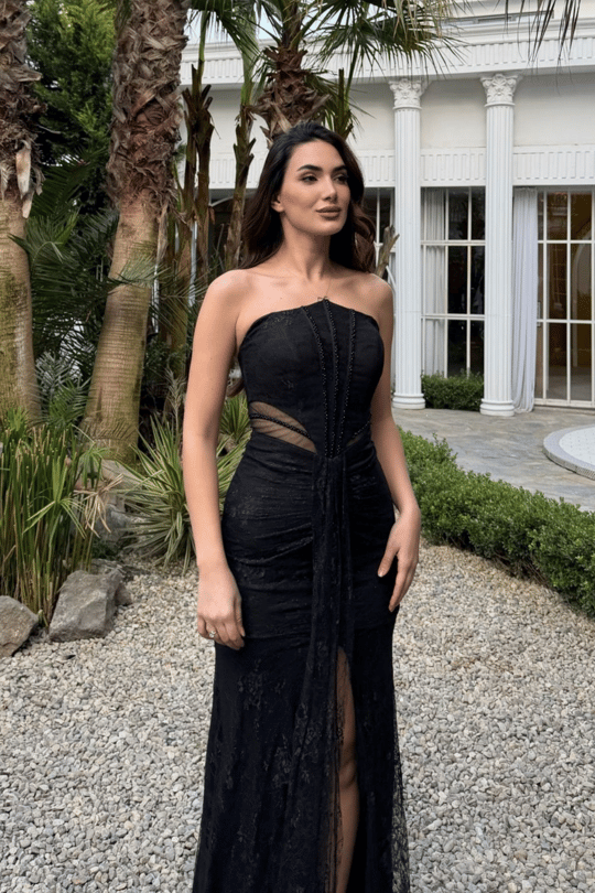 Valeria Güpürlü Transparan Abiye 1181