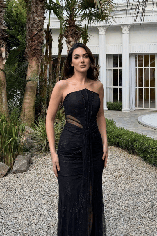 Valeria Güpürlü Transparan Abiye 1181