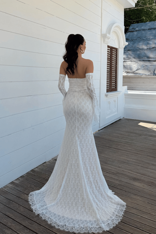 Violetta Güpür Balık Tasarım Abiye 84629 KREM
