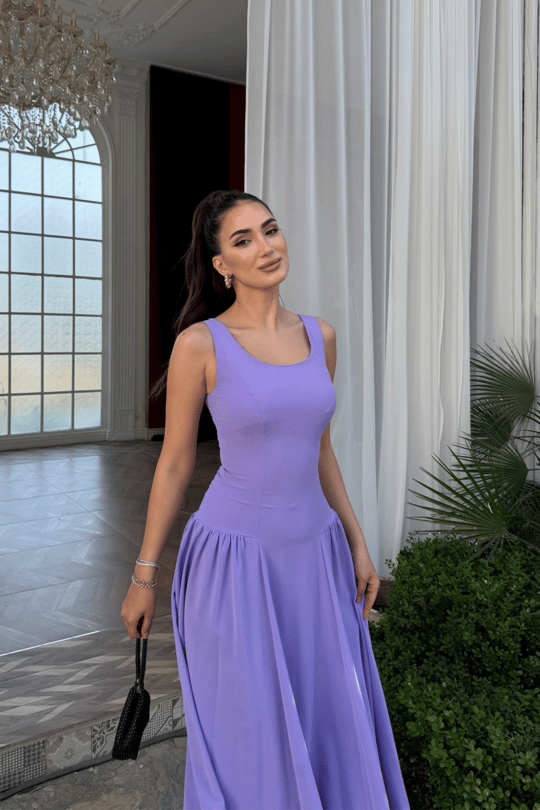 Yıldız Kalın Askılı Midi Elbise 1112