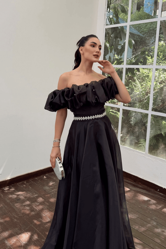 Yonca Madonna Yaka Fırfırlı Abiye 308