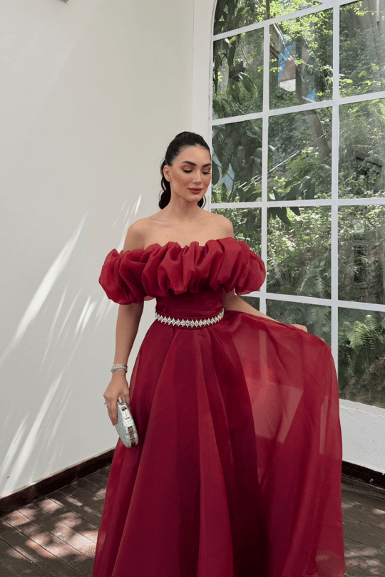 Yonca Madonna Yaka Fırfırlı Abiye 308