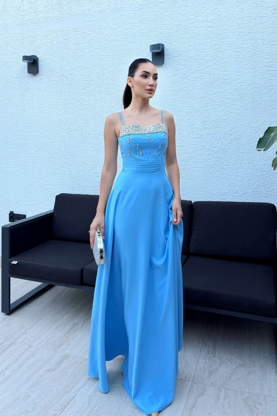 Aycan Askılı Taş İşleme Detay Abiye 303 