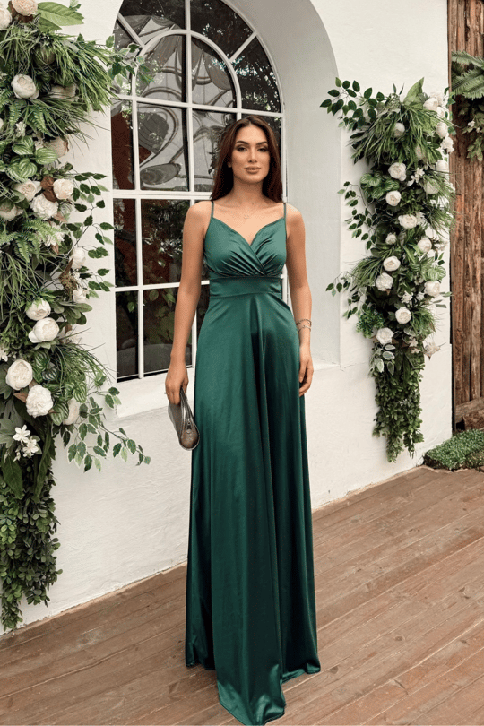 Bilica İp Askı Saten Abiye 582151 ZÜMRÜT