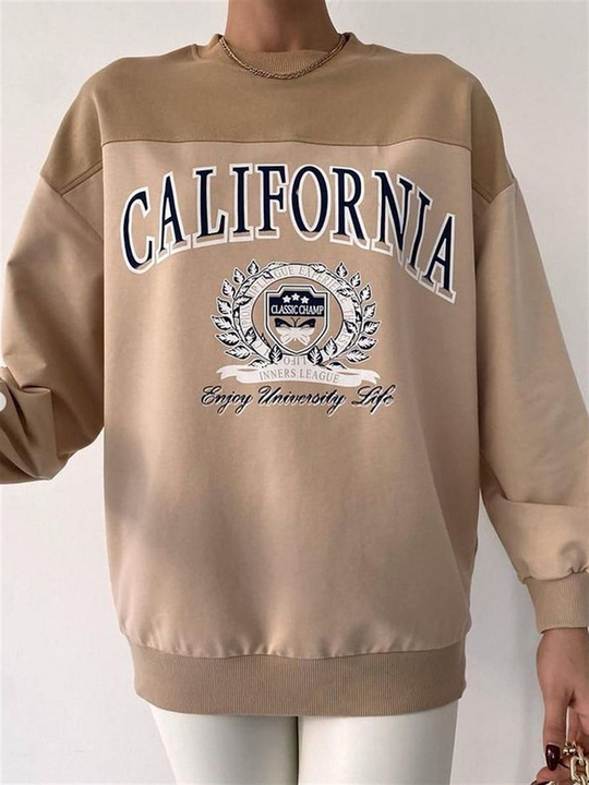 California Baskı Garnili Sweat-4064