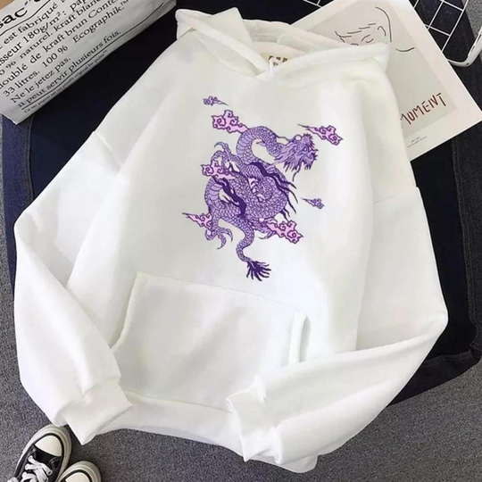 Dragon Nakışlı Sweat BEYAZ