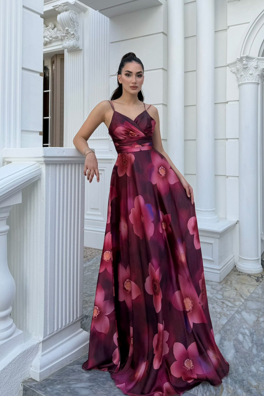 Feza Desenli Askı Detay Abiye 1093