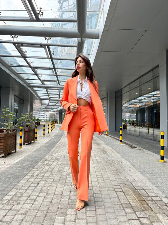 Gelgi Atlas Blazer Ceket Takım 23K98302 TURUNCU