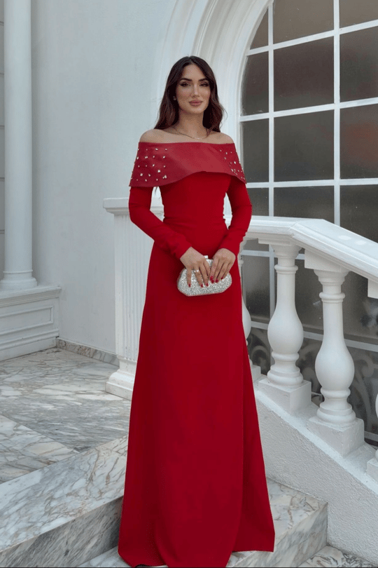 Göğüs Taş İşleme Madonna Yaka Abiye 1149