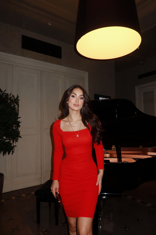 Lara Midi Boy Kalem Elbise 581864 KIRMIZI