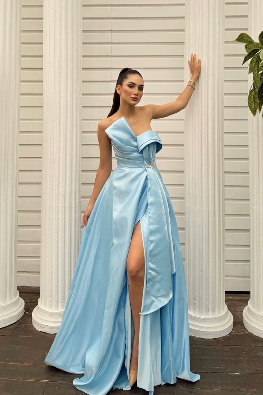 Leila Straplez Taş Detay Abiye 4725 İNDİGO