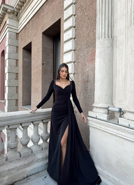 Shena Simli Kol Detay Abiye 583039 SİYAH