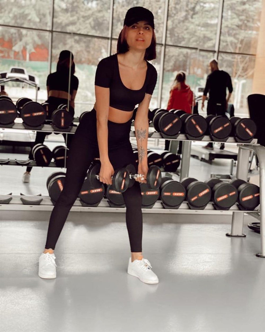 Tayt Crop Spor Takım SİYAH