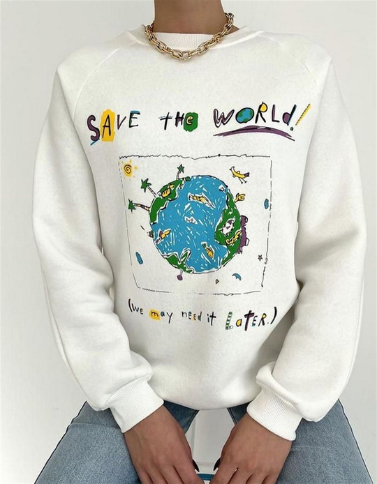 World Baskı Sweat-4065