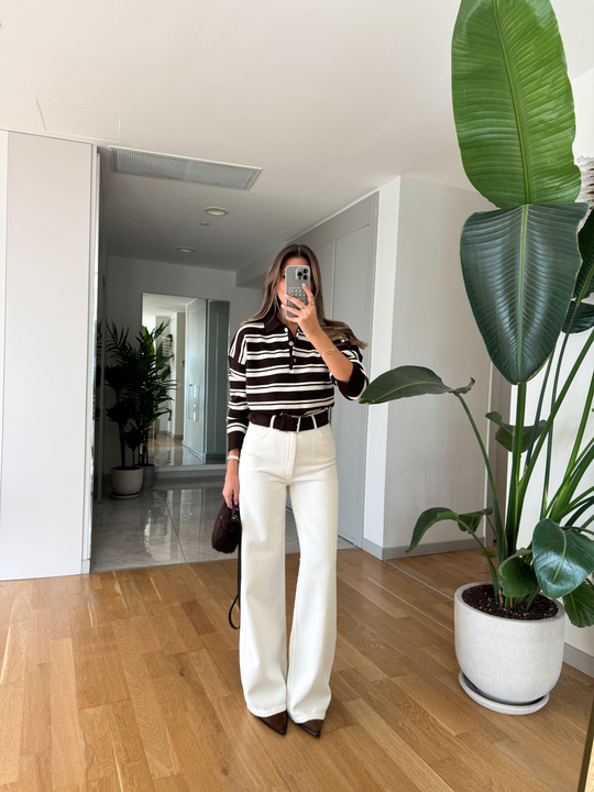 Adriana Zr Bol Paça Jean - Ekru