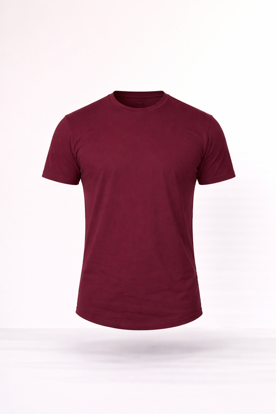 BASİC TSHİRTLERBordo Bordo Slim Fit Basic T-SHİRT TB