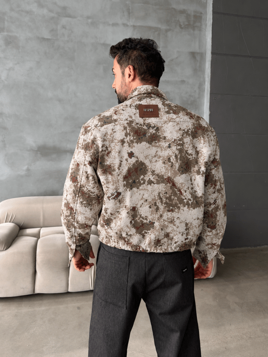 Bej Jacquard Vintage Ceket RSP 7000