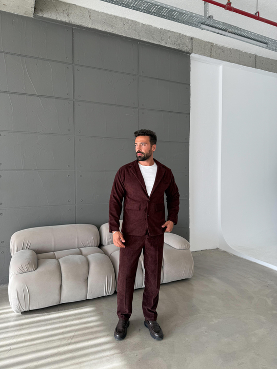 Kahve Kadife Oversize Takım  SNZ K5020