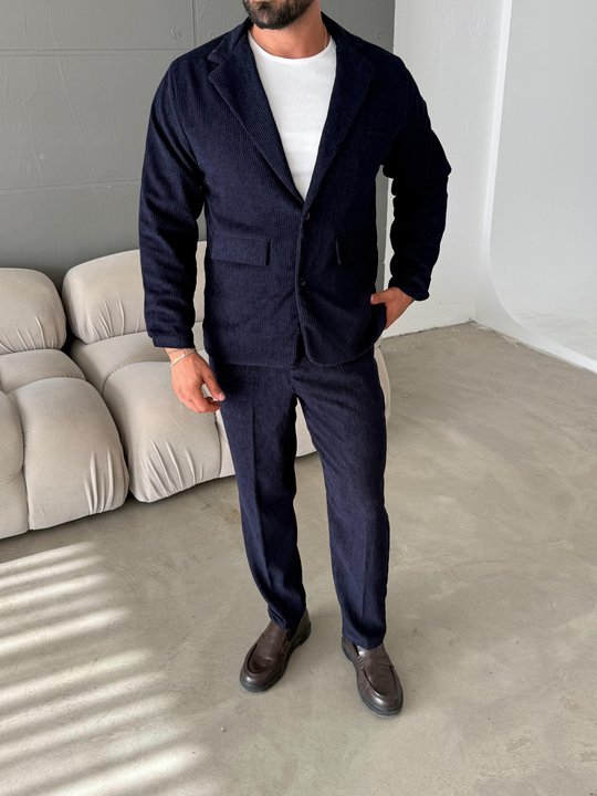 Lacivert Kadife Oversize Takım  SNZ K5020