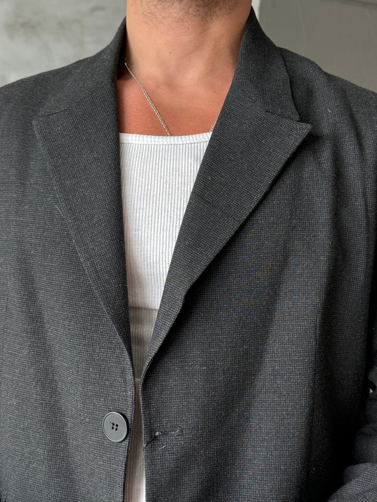 Siyah Boxy Blazer Pamuk Ceket BRR 110031