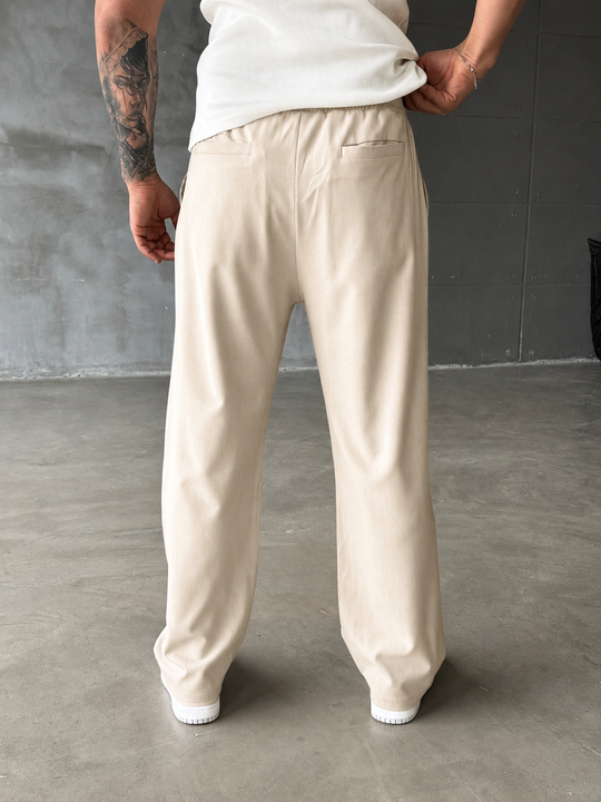 Bej Bol Basic Bağcıklı Kumaş Pantalon SC