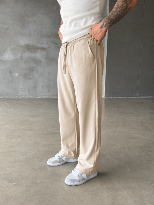 Bej Bol Basic Bağcıklı Kumaş Pantalon SC