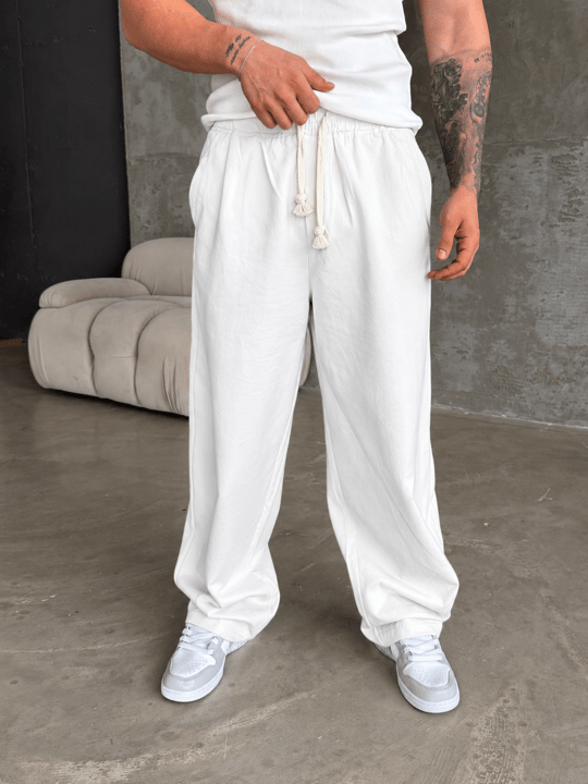 Ekru Panda Hasır İpli Baggy Eşofman PLZ 27550