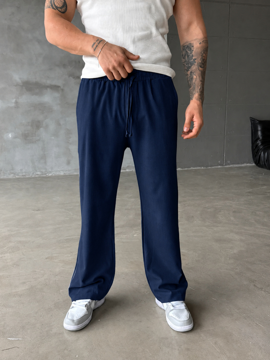 EŞOFMAN ALTI & JOGGERLacivert Bol Basic Bağcıklı Kumaş Pantalon SC