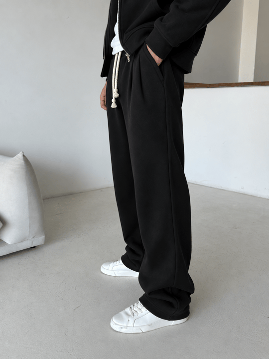Siyah Panda Hasır İpli Baggy Eşofman PLZ 27550