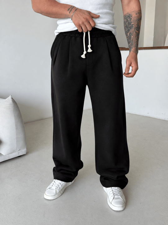 Siyah Panda Hasır İpli Baggy Eşofman PLZ 27550