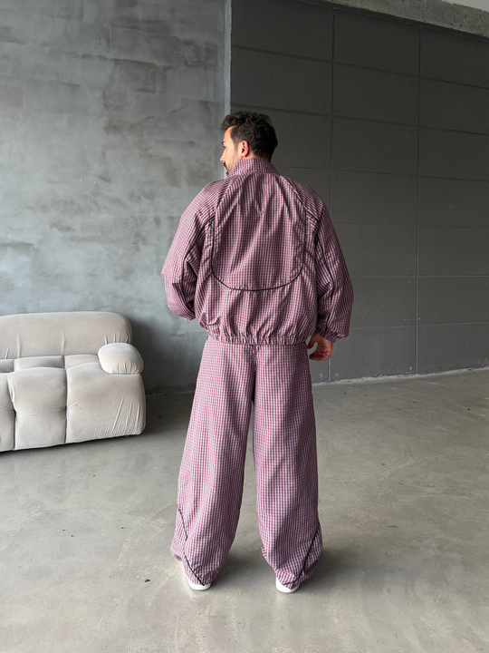 Bordo Dijital Baskılı Waterproof Boxy Bol Takım SNZ 5103