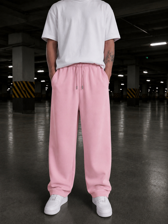 Pembe Unisex Stoper Paça Pamuk Eşofman SC