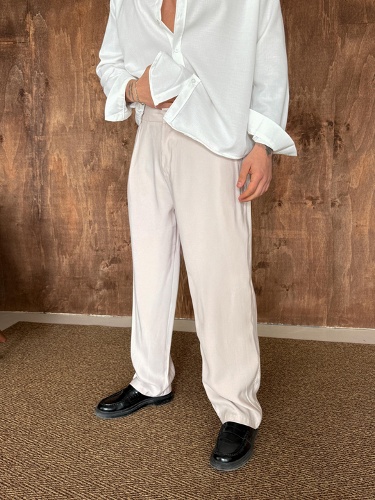 Bej Modal Bel Lastikli Pantalon PLZ