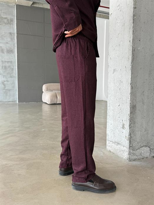 Bordo İthal Doku Pantolon SC