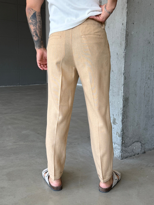 Camel Double Paça Pamuk Pantalon SNZ 3892
