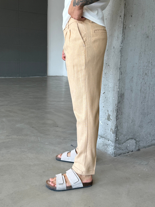 Camel Double Paça Pamuk Pantalon SNZ 3892