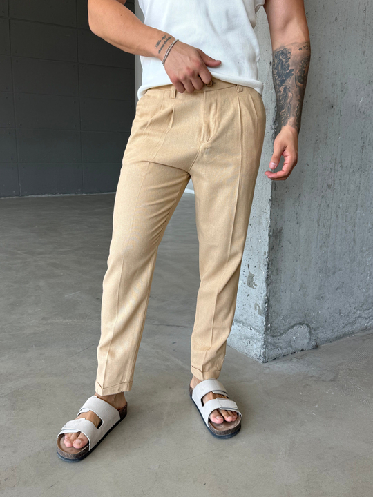 Camel Double Paça Pamuk Pantalon SNZ 3892
