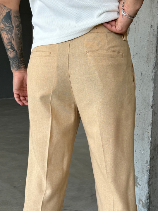 Camel Double Paça Pamuk Pantalon SNZ 3892