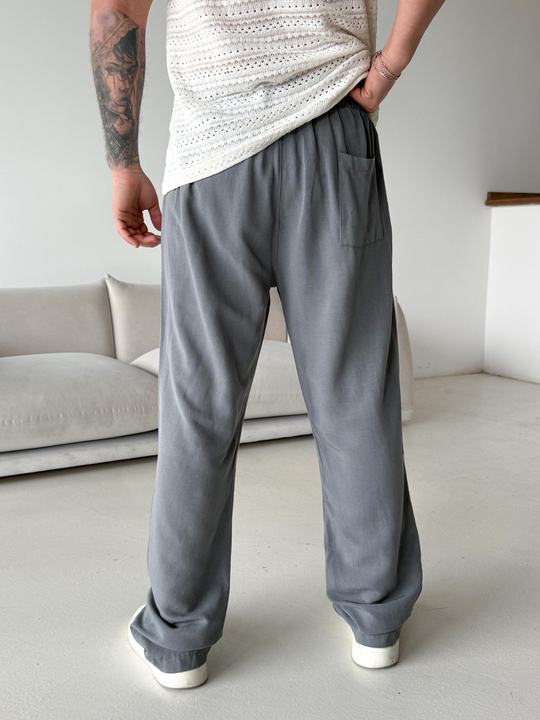 Füme Ham Keten Bol Bağcıklı Pantalon LNS 23115