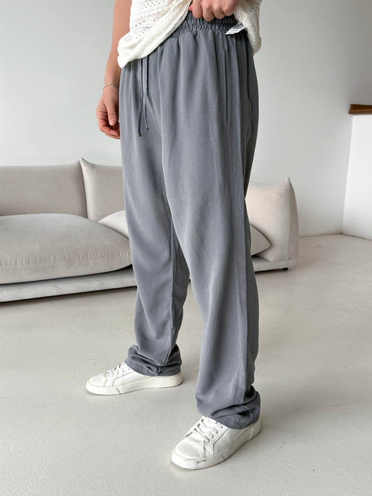 Füme Ham Keten Bol Bağcıklı Pantalon LNS 23115